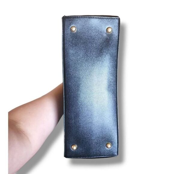 NEW Nine West Black Gold Chain Charm Colorblock‎ Shoulder and Crossbody Tote Bag - Picture 6 of 7